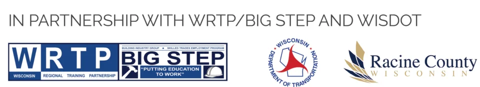 WRTP, Walbec, WIS DOT, and Racine County logos
