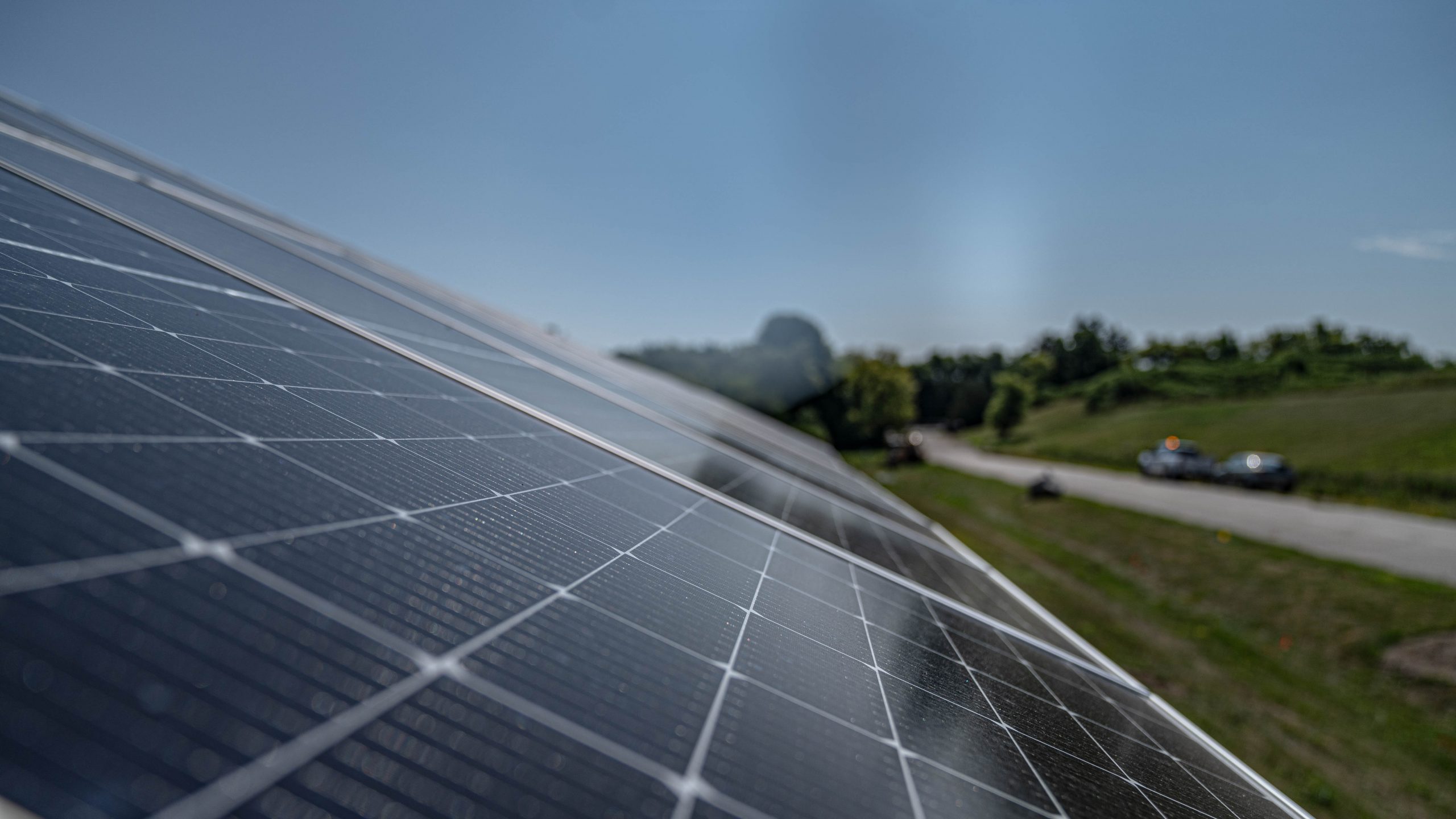 Close up of solar panels at Sussex Plant