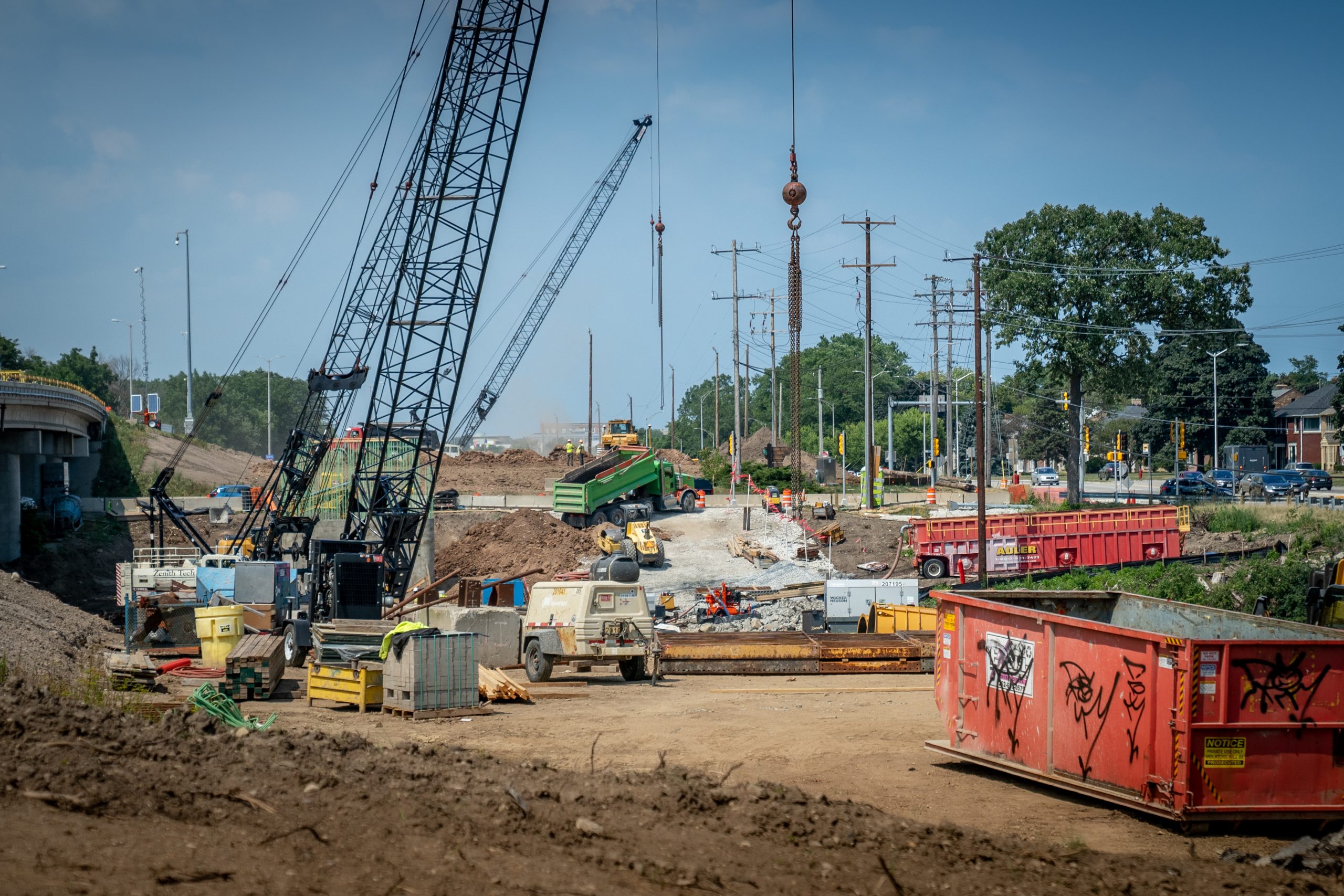 Close up of construction aera working on 143 URT Improvements