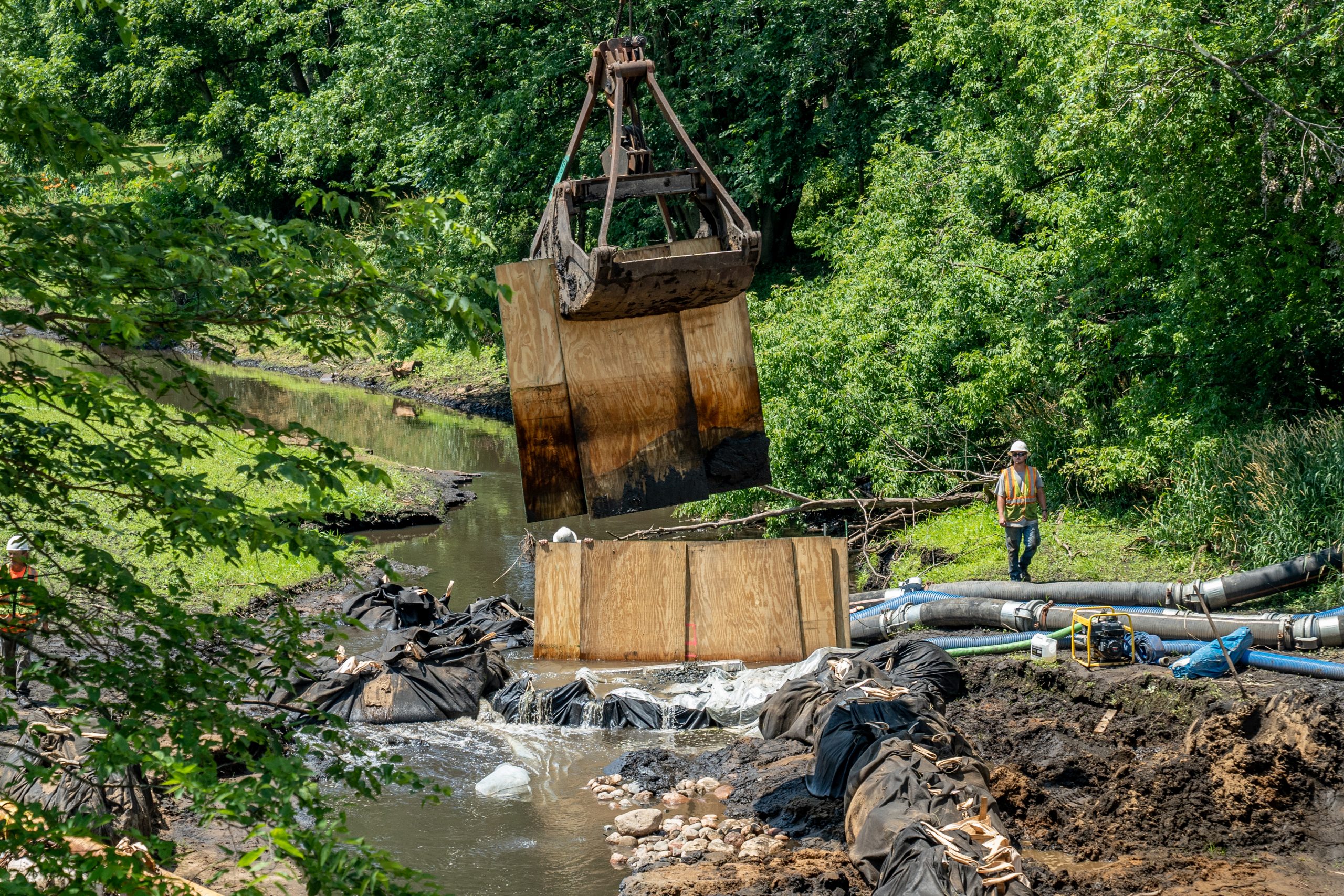 River clearing at Rock Falls Bridge