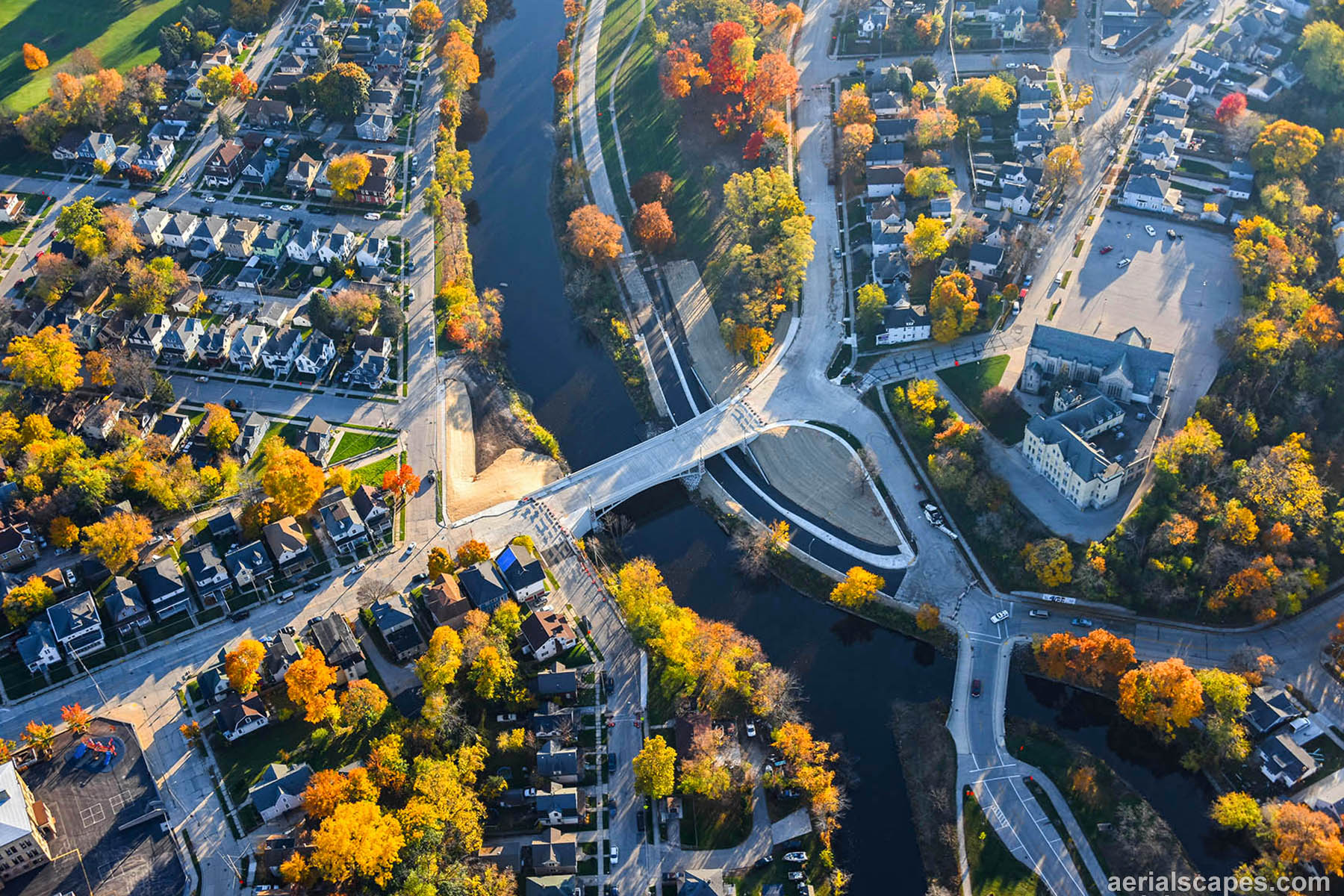 Aerial view of Racine West 6th Street Bridge