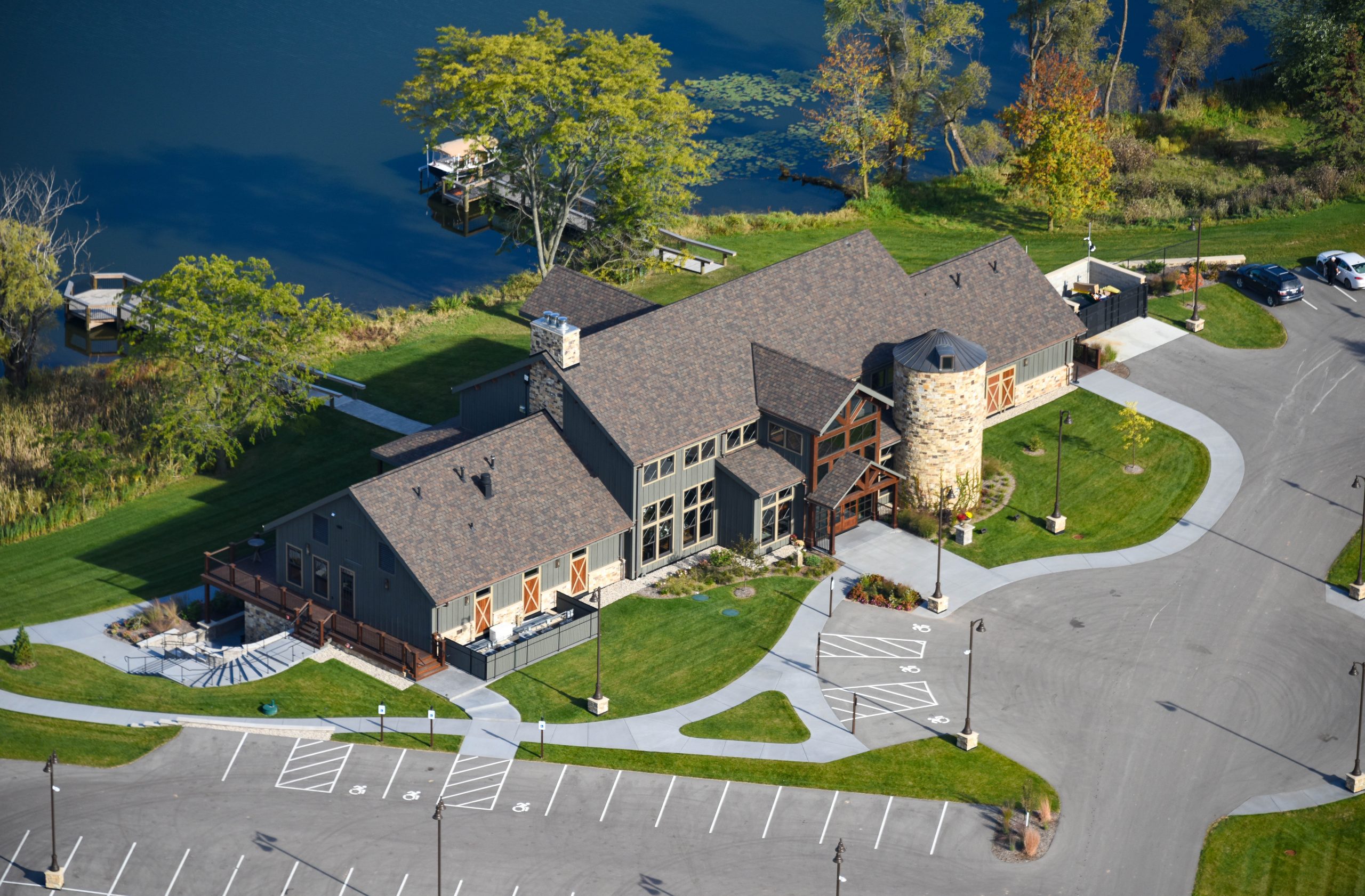 Aerial view of Ariens Nordic Center building