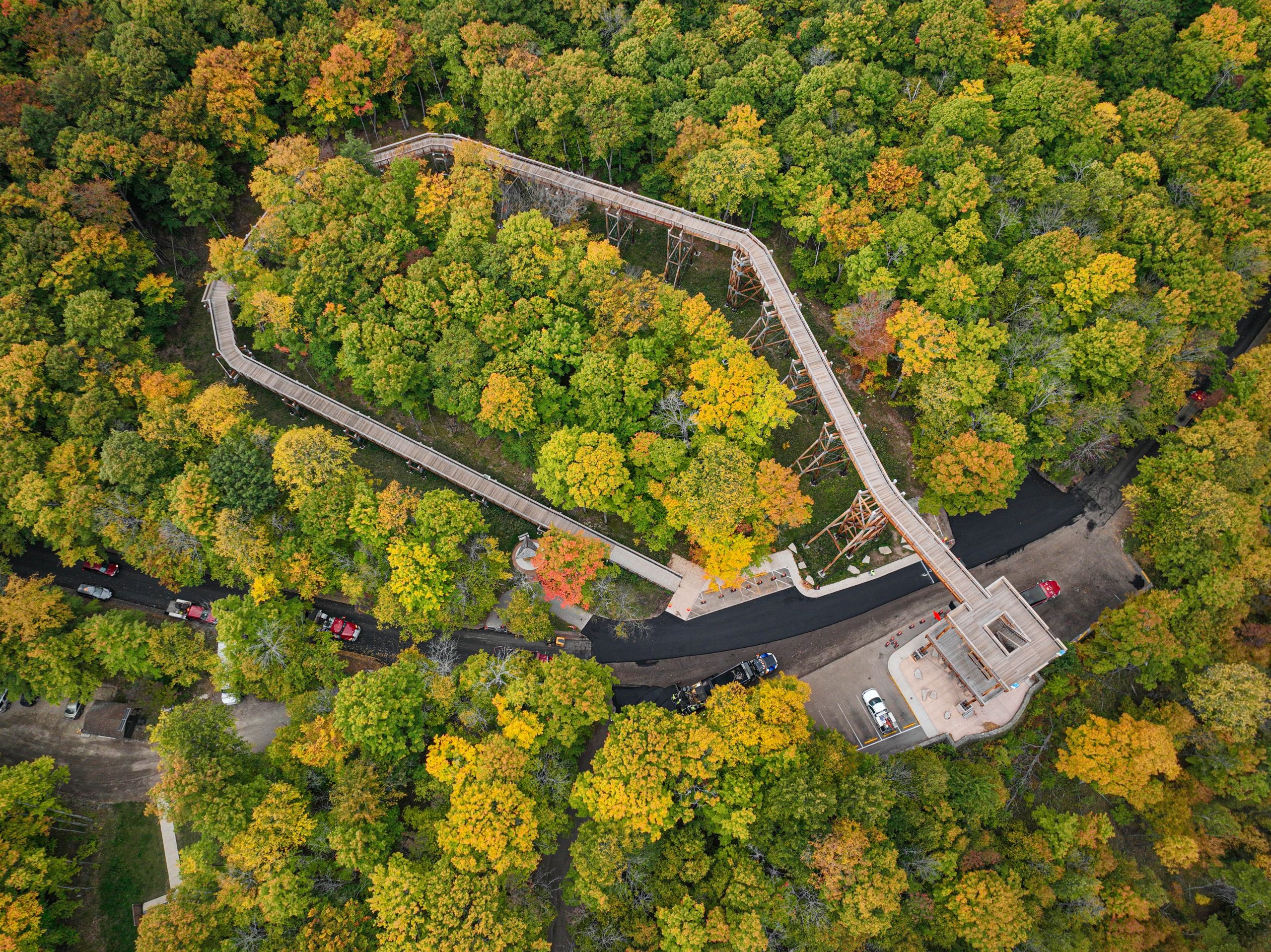 Aerial view of Peninsula State Park Main Access Roads
