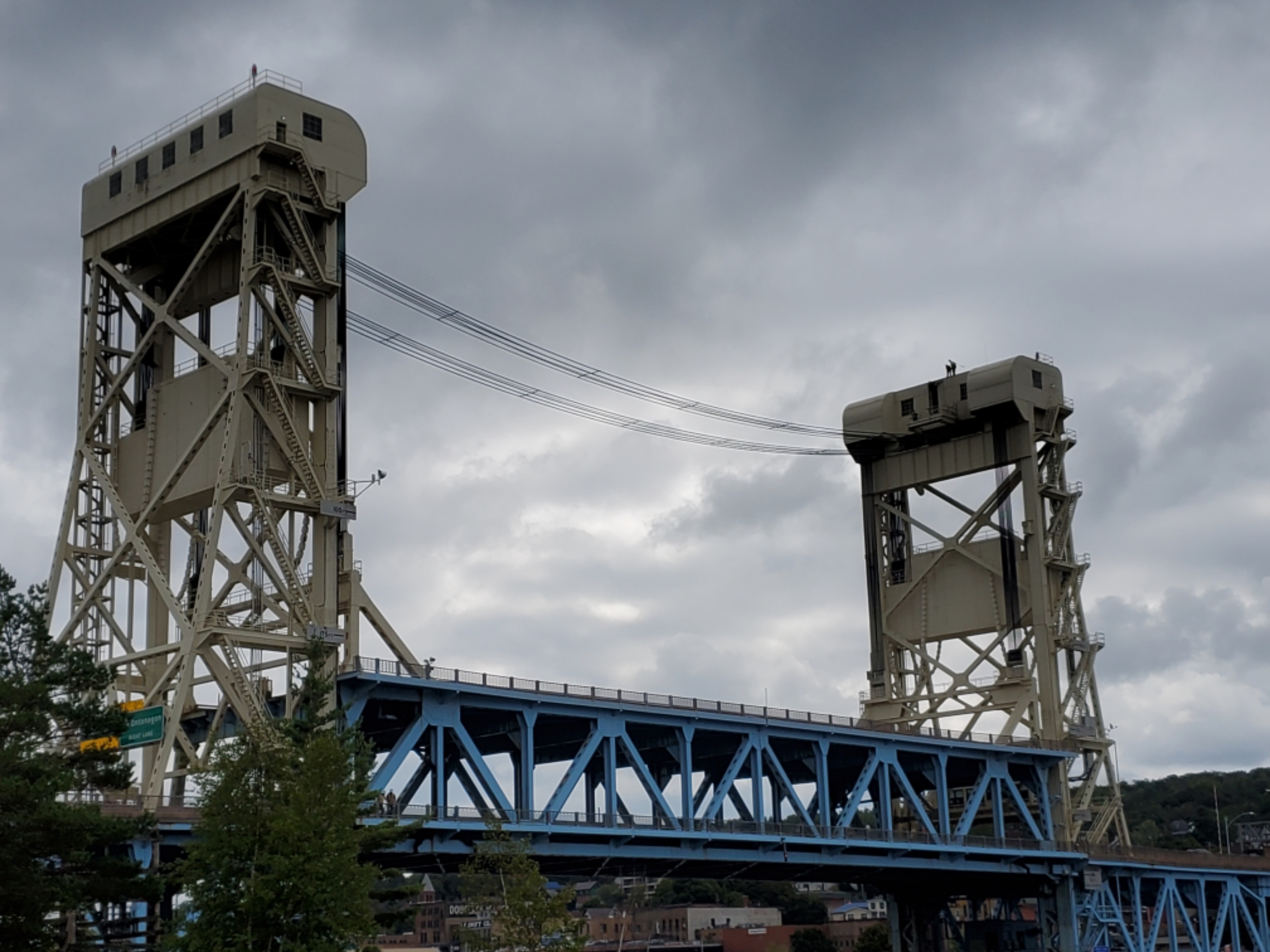Side of of Portage Lake Lift Bridge