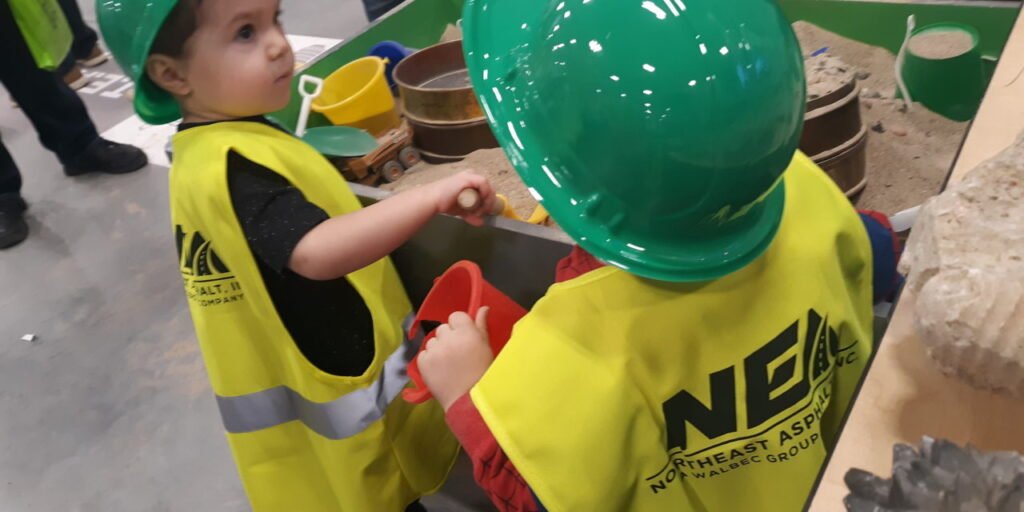 children with hardhats