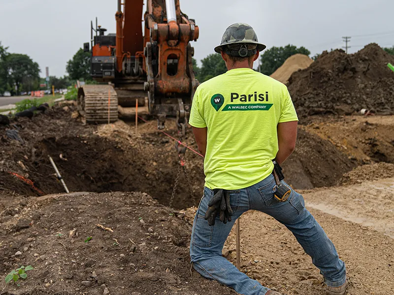 Parisi walbec worker on site
