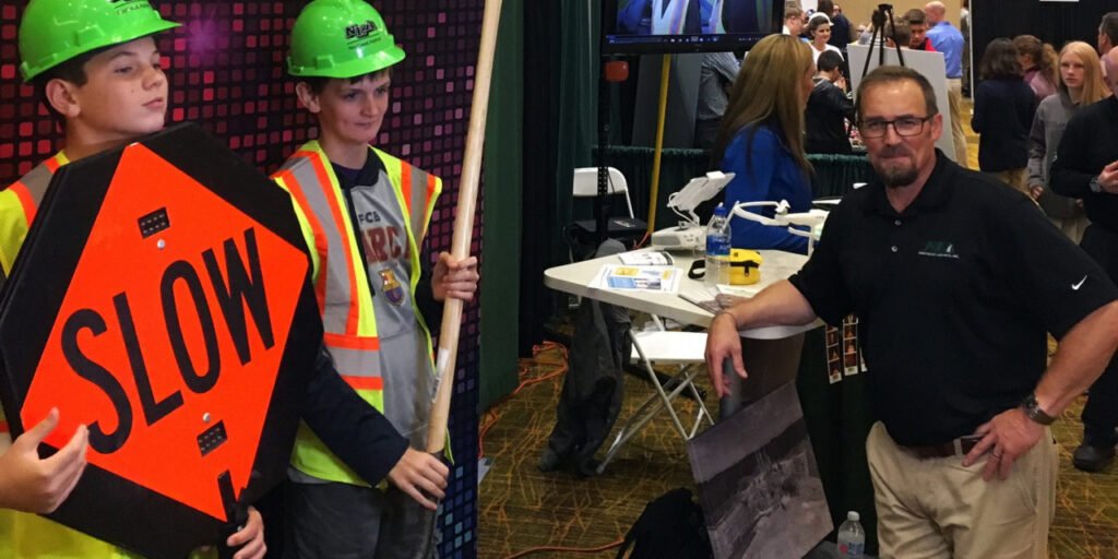 kids with construction outfits