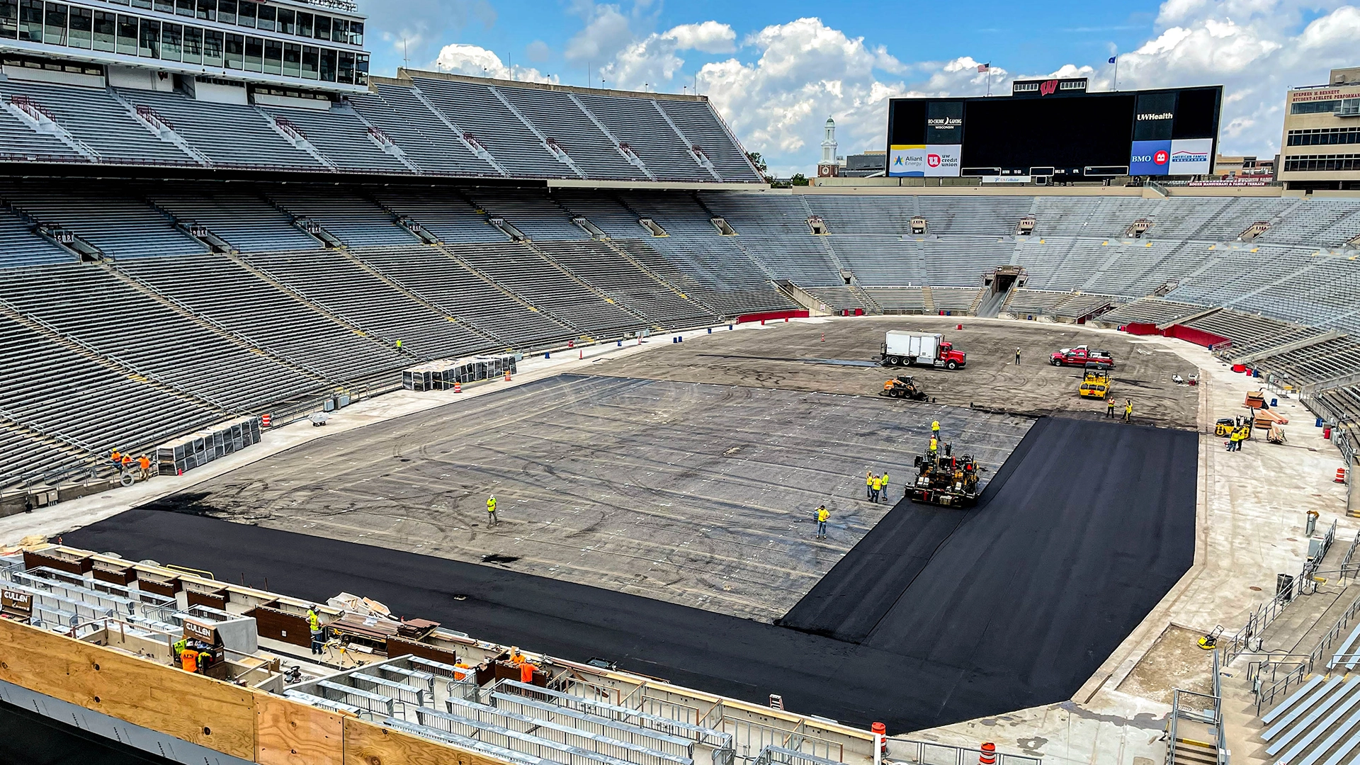 Camp randall field under construction