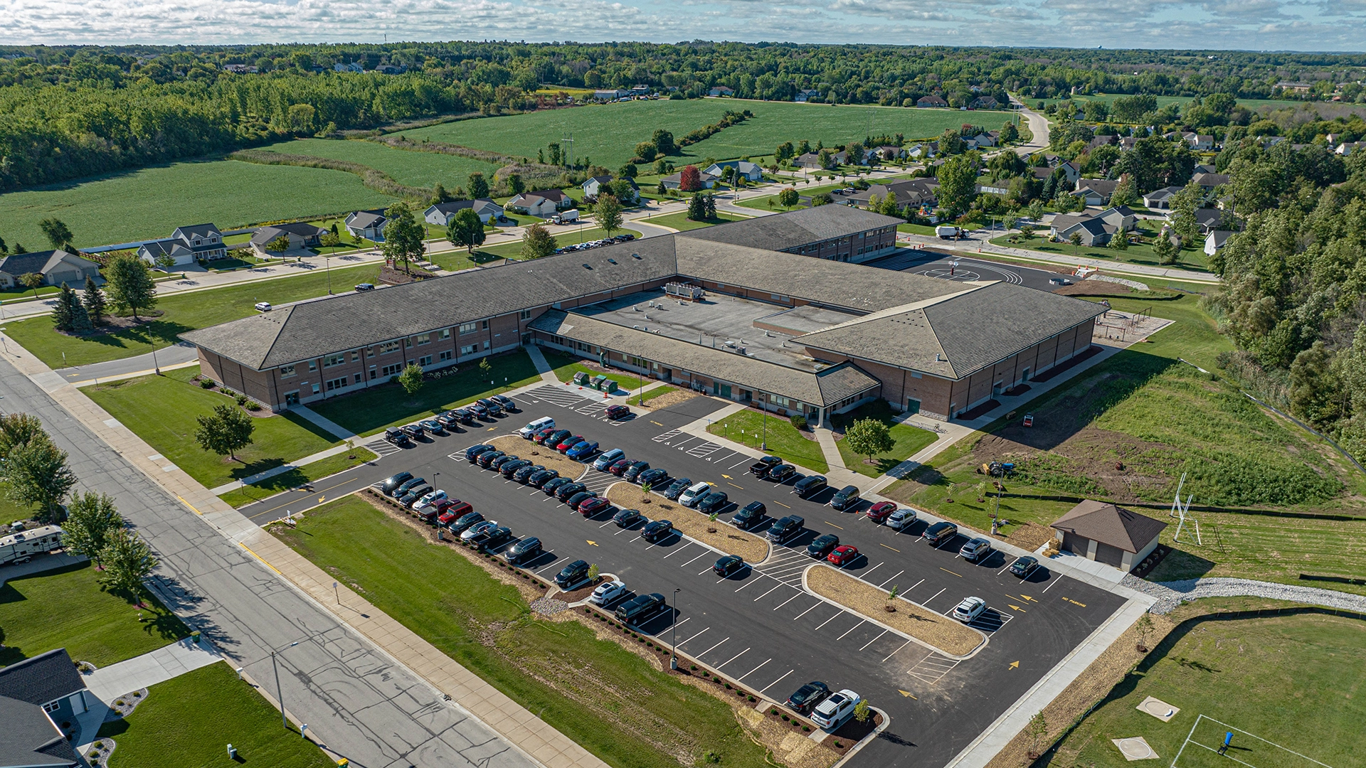 green bay area school aerial view