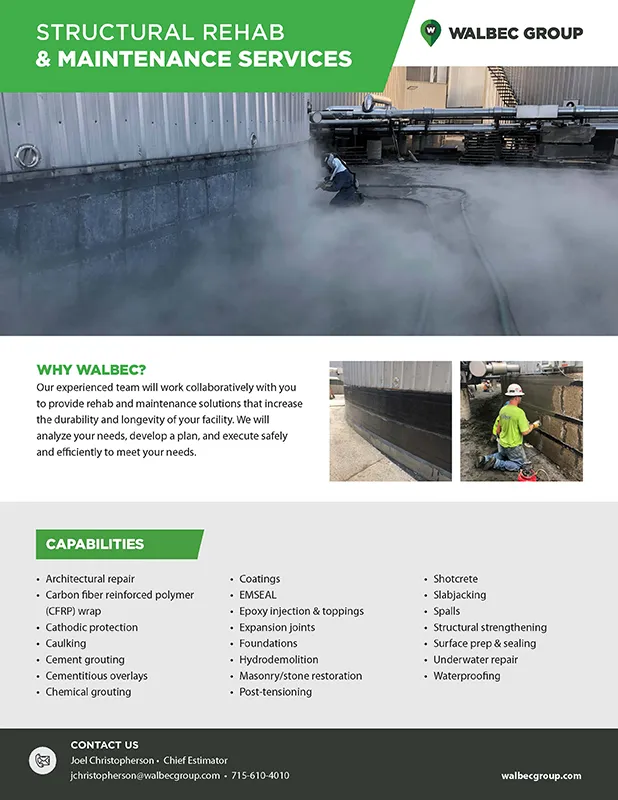 Structural Rehab & Maintenance services booklet cover