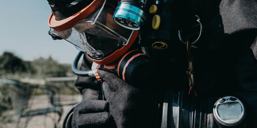 close up of diver