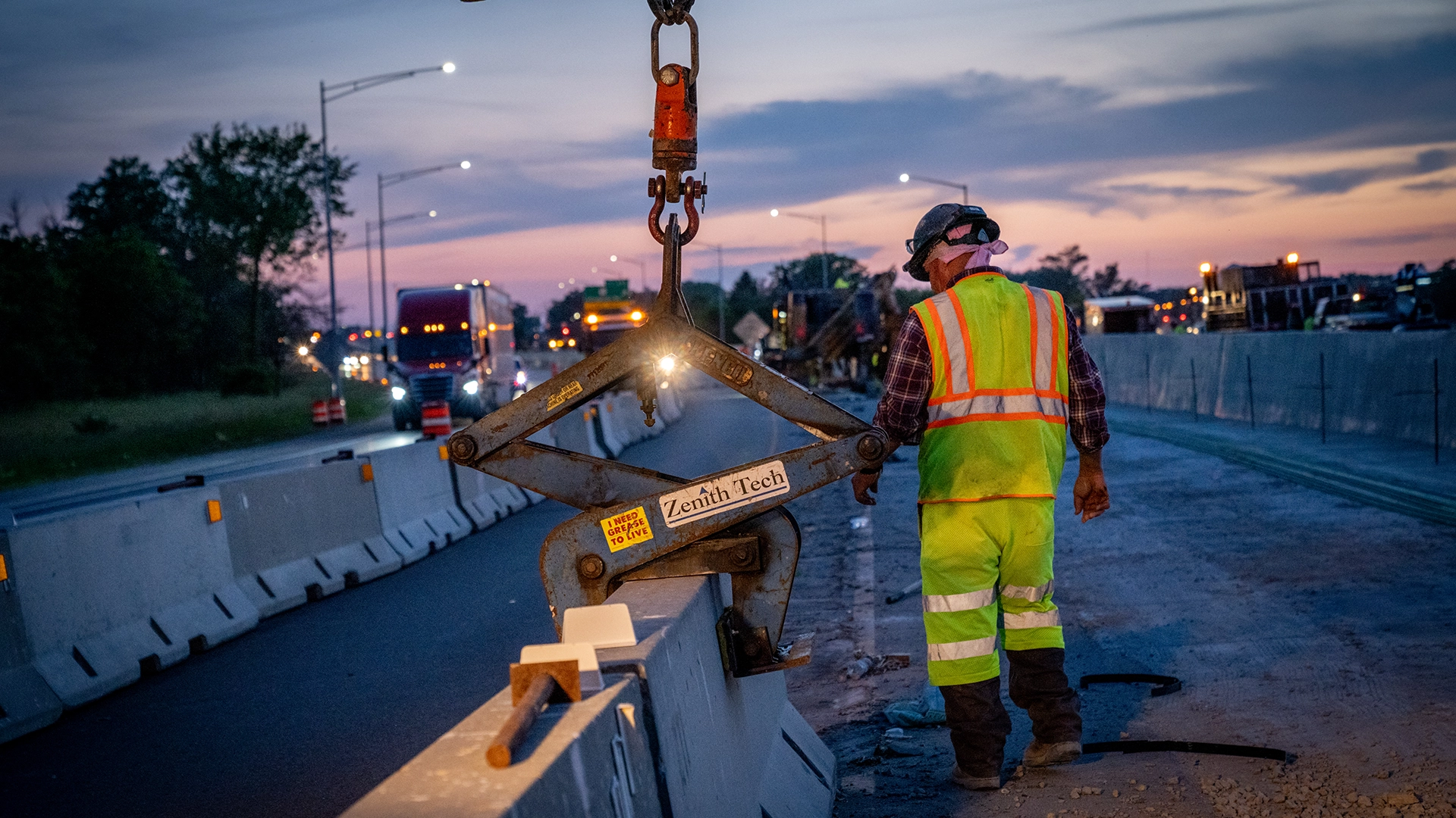 Man with crane on Madison beltline