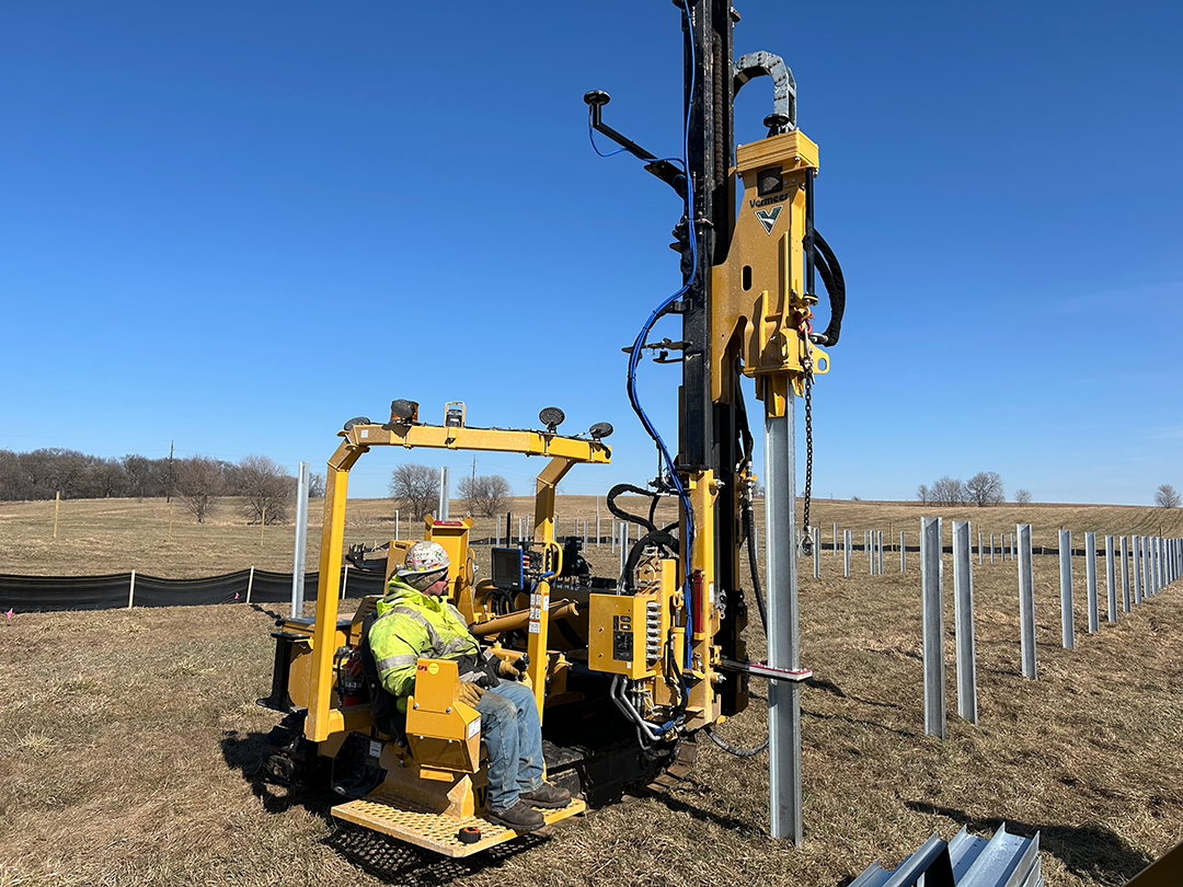 Zenith Tech Installing Posts at Fairway Solar