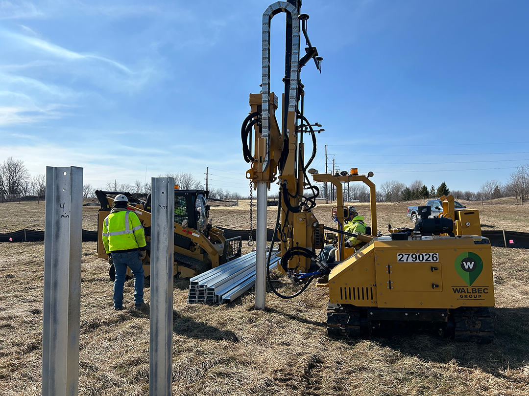 Zenith Tech Installing Posts at Fairway Solar