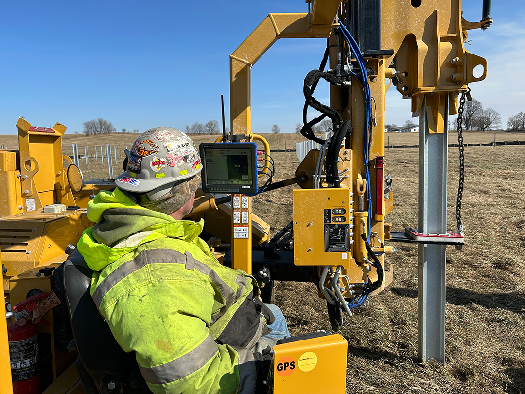 Zenith Tech Installing Posts at Fairway Solar