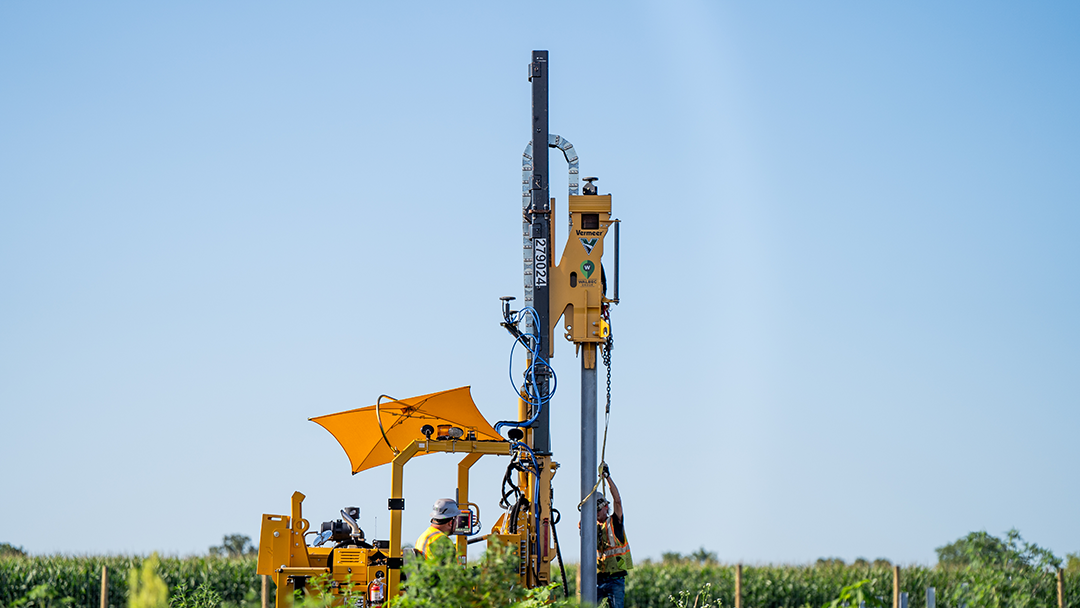 Fence post driver with Walbec logo