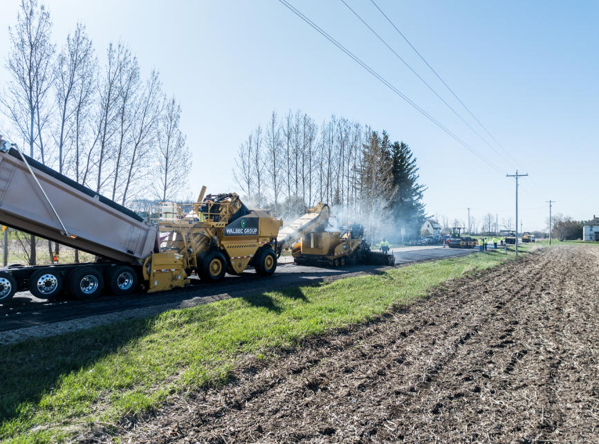 Northeast Asphalt paving STH 42 in Door County