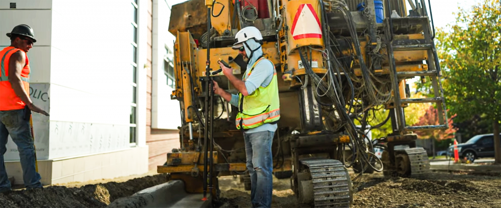 Parisi Using Millimeter GPS to Pour Curb and Gutter